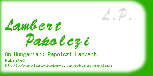 lambert papolczi business card